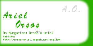 ariel orsos business card